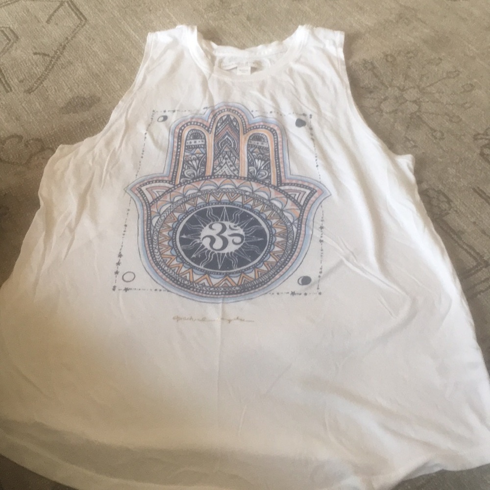 Spiritual Gangster white hamsa tank new art  xs s
